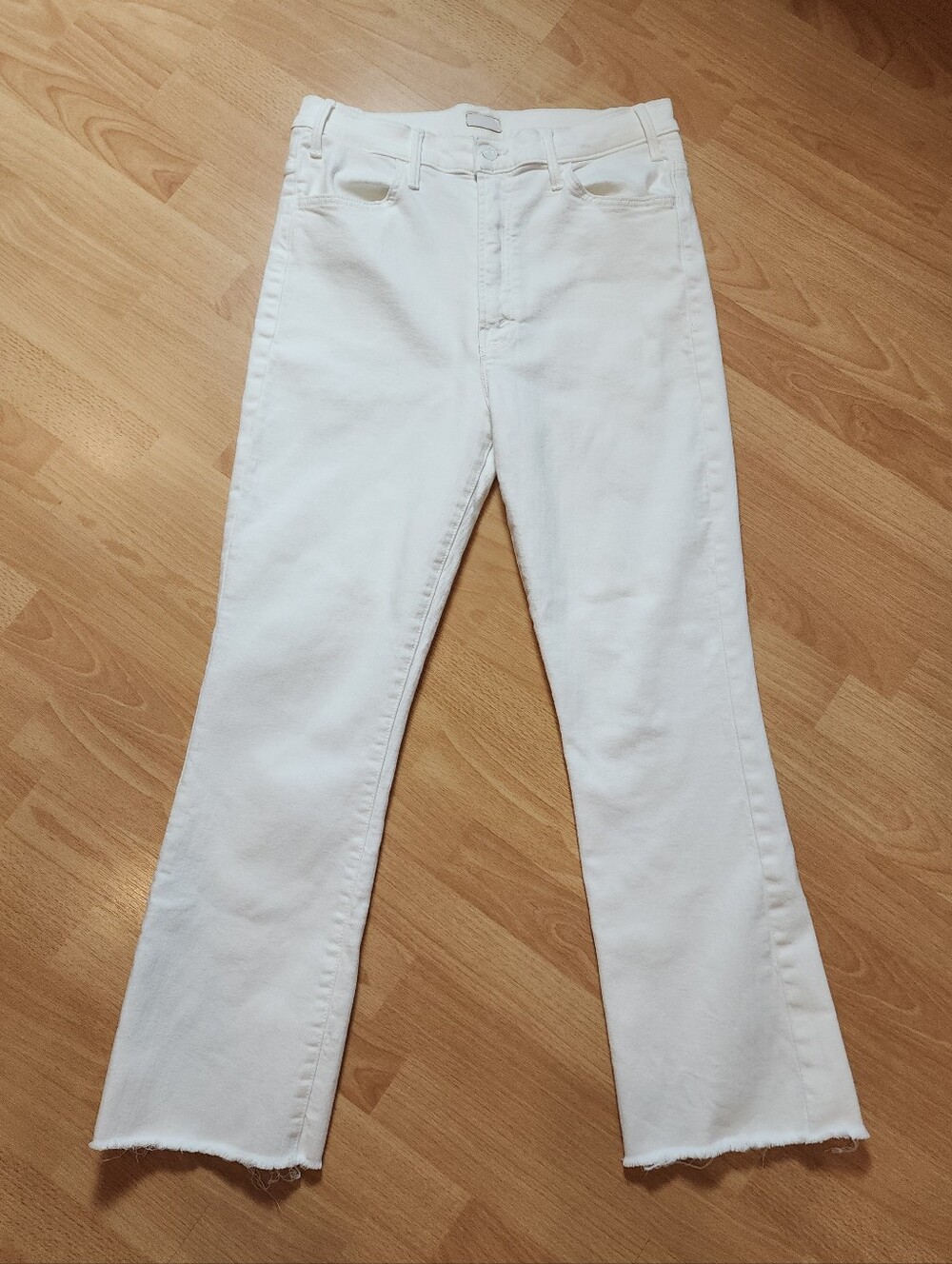 Mother Hustler Ankle Frey White Jeans Stretch Denim Women's Size 32